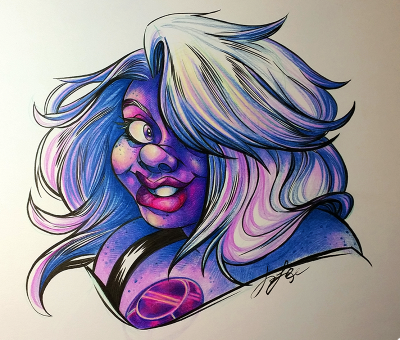 I've honestly never seen a single minute of Steven Universe. But I've always been crazy intrigued by the character designs. I was happy to pick up this traditional commission. It gave me an excuse ...
