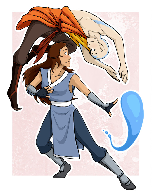 Aang and Katara -- Bending by AliWildgoose on DeviantArt