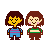 Frisk and Chara walking relaxed
