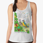 Parrots and Christmas tree tank top