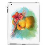 Orange-faced Lovebird with Hibiscus Hat Realistic Painting iPad Case