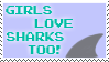Girls love sharks too ::Stamp: by BklynSharkExpert