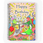 Lovebird Budgie Cockatiel Parrotlet Happy Birthday Spiral Notebook