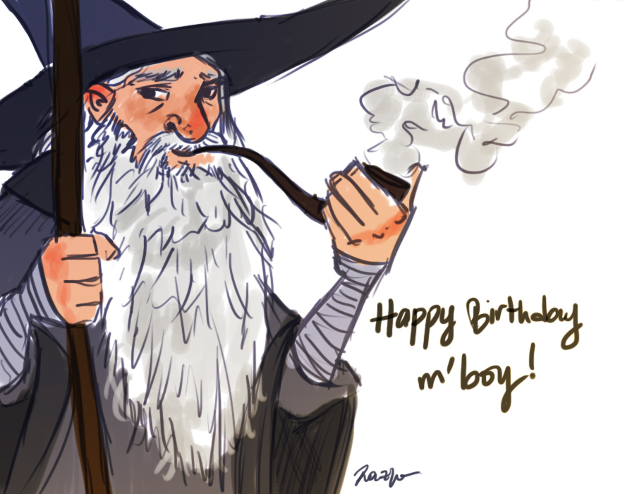 Happy Birthday from Gandalf by RazSketch