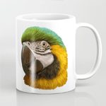 Blue and Gold Macaw Realistic Painting Mug