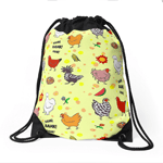 Cute Seamless Chickens Pattern Cartoon Drawstring Bag