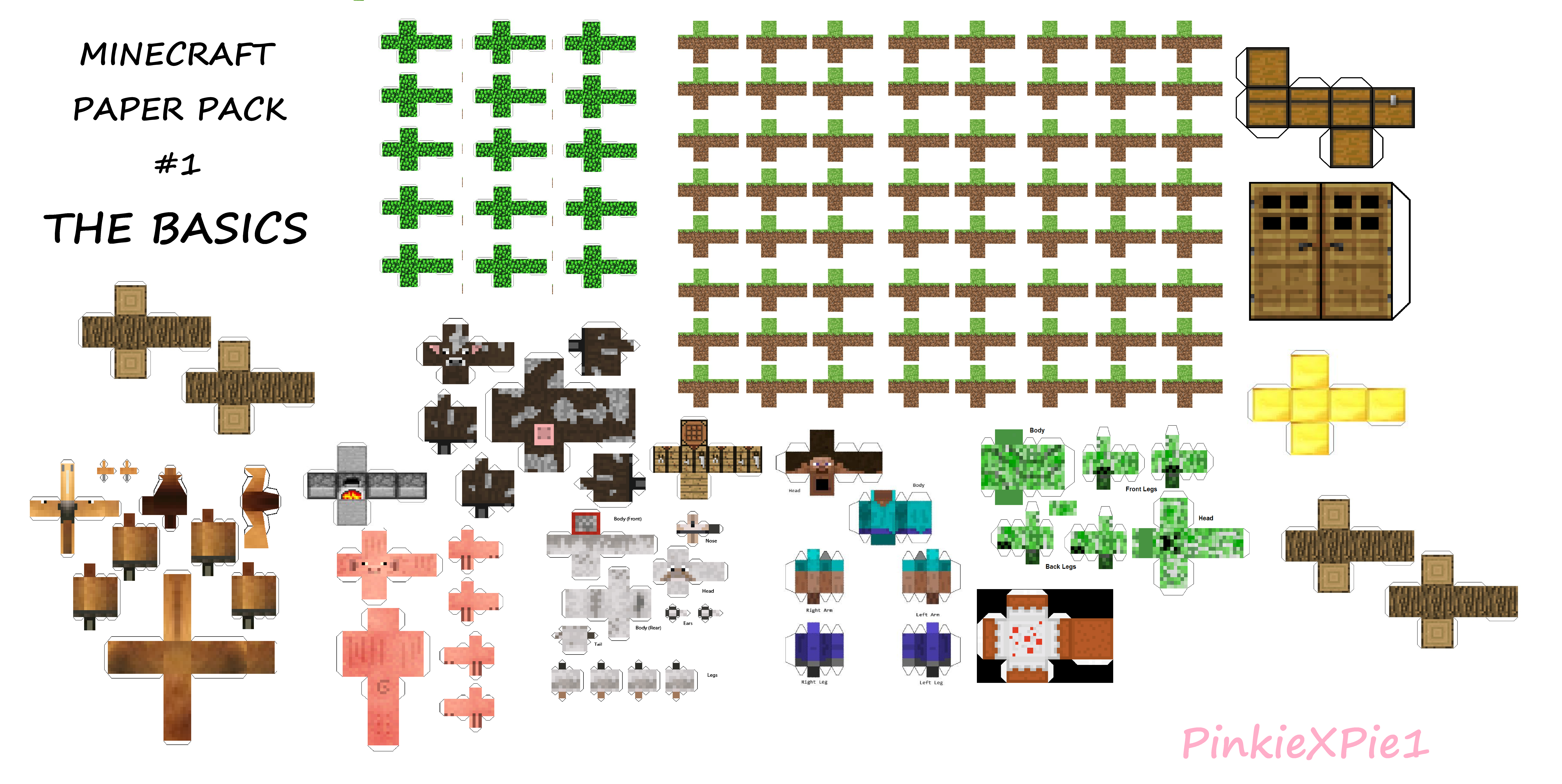 Minecraft из бумаги схемы и блоки