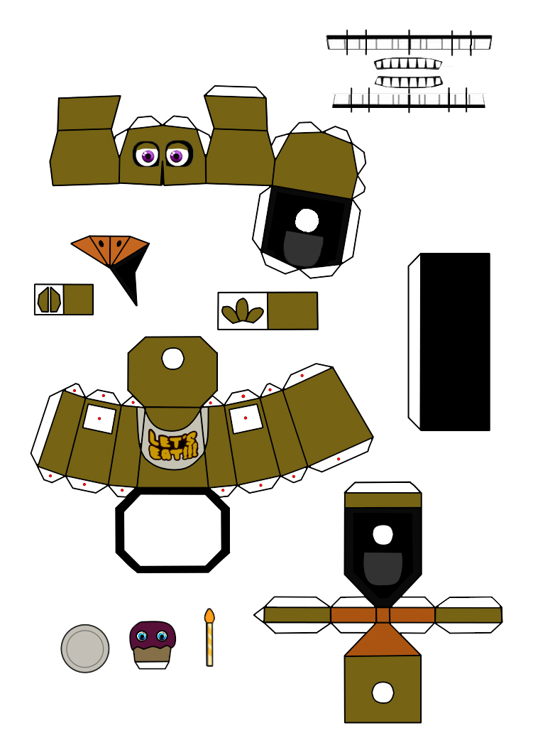 Normal Nightmare Chica Papercraft Part 1 by jackobonnie1983 on DeviantArt