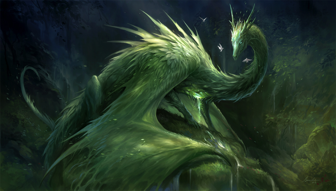 Green Crystal Dragon by sandara