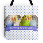 I Love Budgerigars Realistic Painting Tote Bag