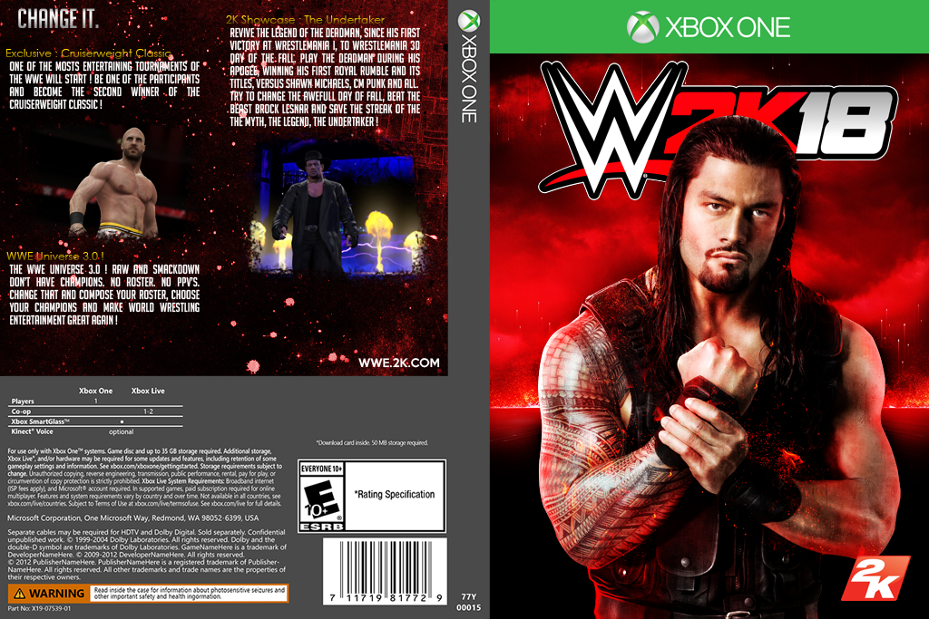 XBox One WWE2K18 Custom Game Cover [Texx] by TexxGFX on ...