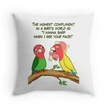 Lovebird parrot and bird way telling i love you pillow