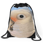Goffin Tanimbar Corella Cockatoo Realistic Drawstring Bag