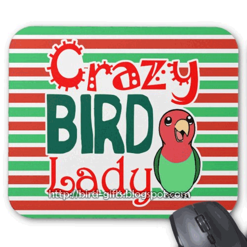Crazy bird lady mouse pad