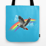 Rainbow Bridge African Grey Parrot Tote Bag