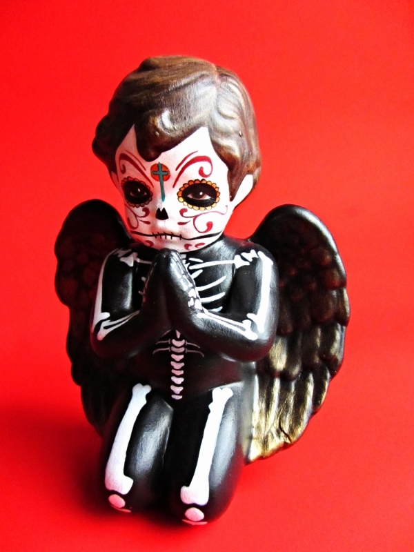 Day of the Dead - Hand Painted Praying Angel by PaintIt13lack on DeviantArt