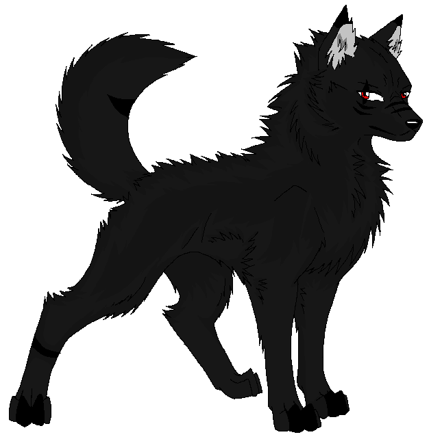 White Wolf Anime Black Wolf