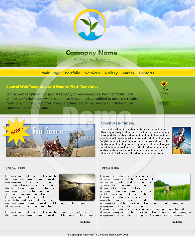 Blue And Green Website Templates Free Download