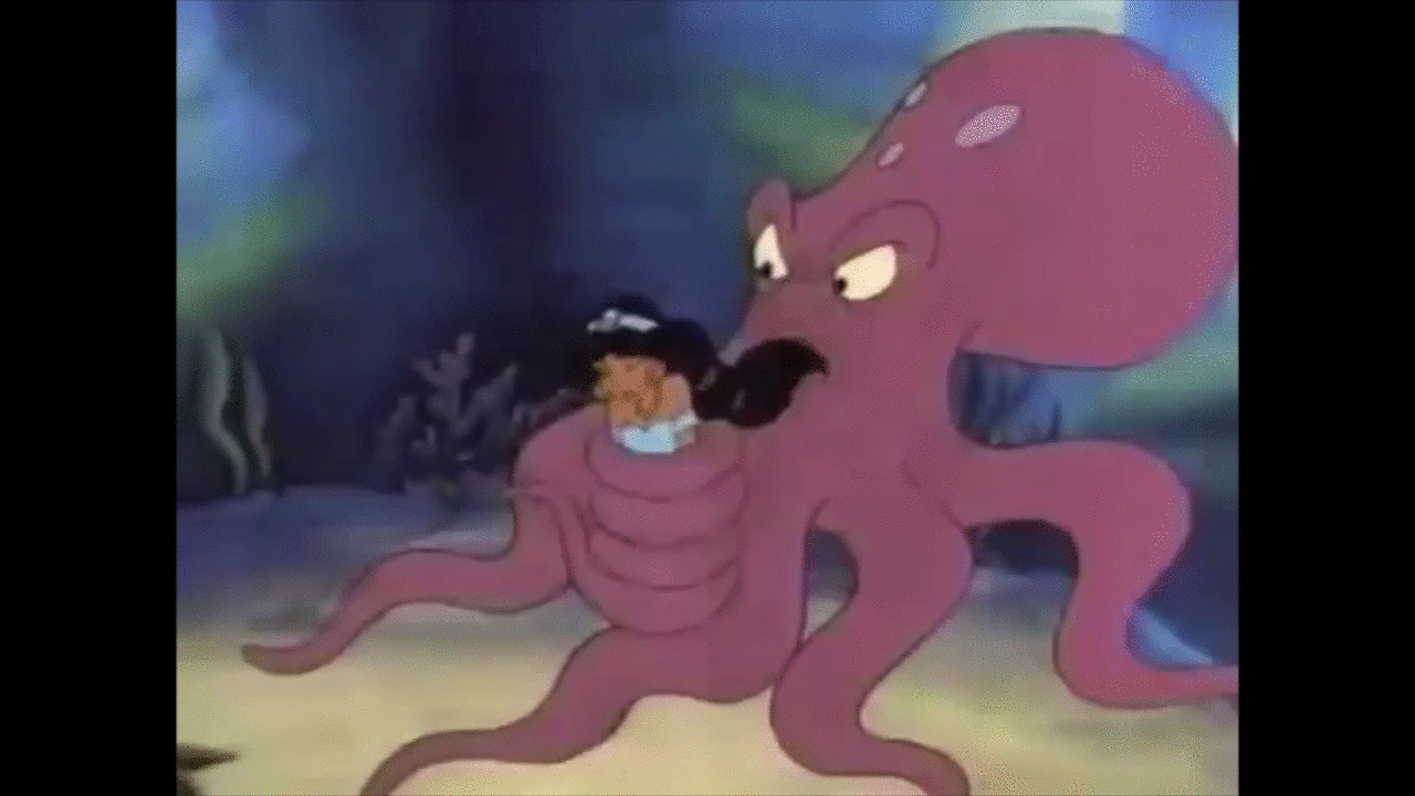 Jasmine Tries To Struggle Against The Octopus By Arielfan90 On