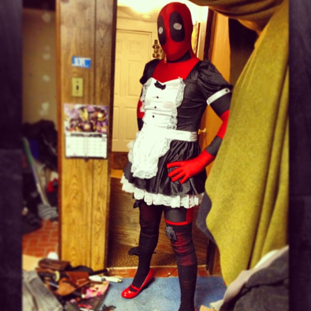 Maid Deadpool At Your Service by the-notebooks-voice on DeviantArt