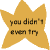 sarcastic gold star you didn't even try