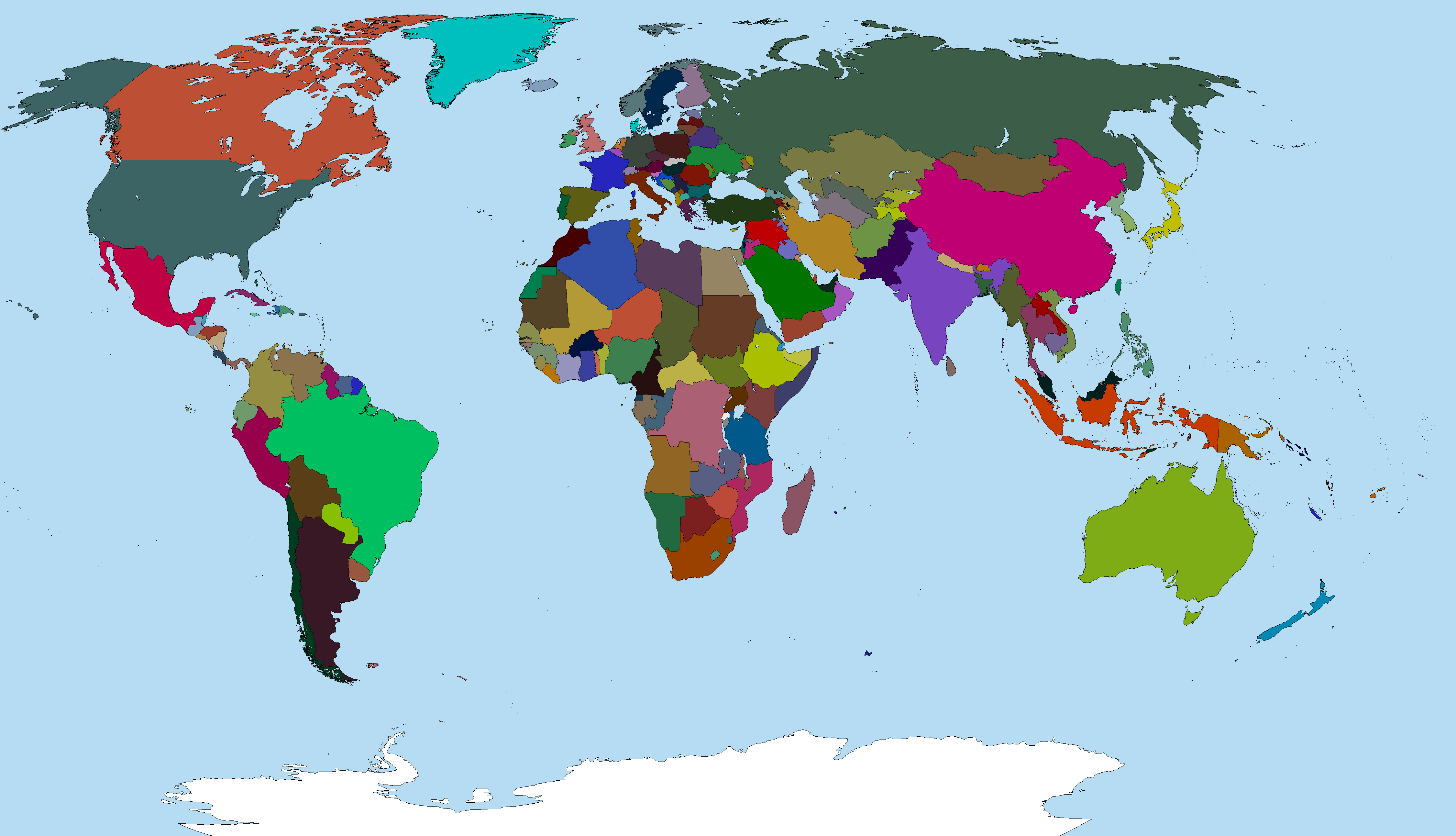 Colored World Map 1 by Neneveh on DeviantArt