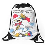 Funny snowy owl santa meme drawstring bag