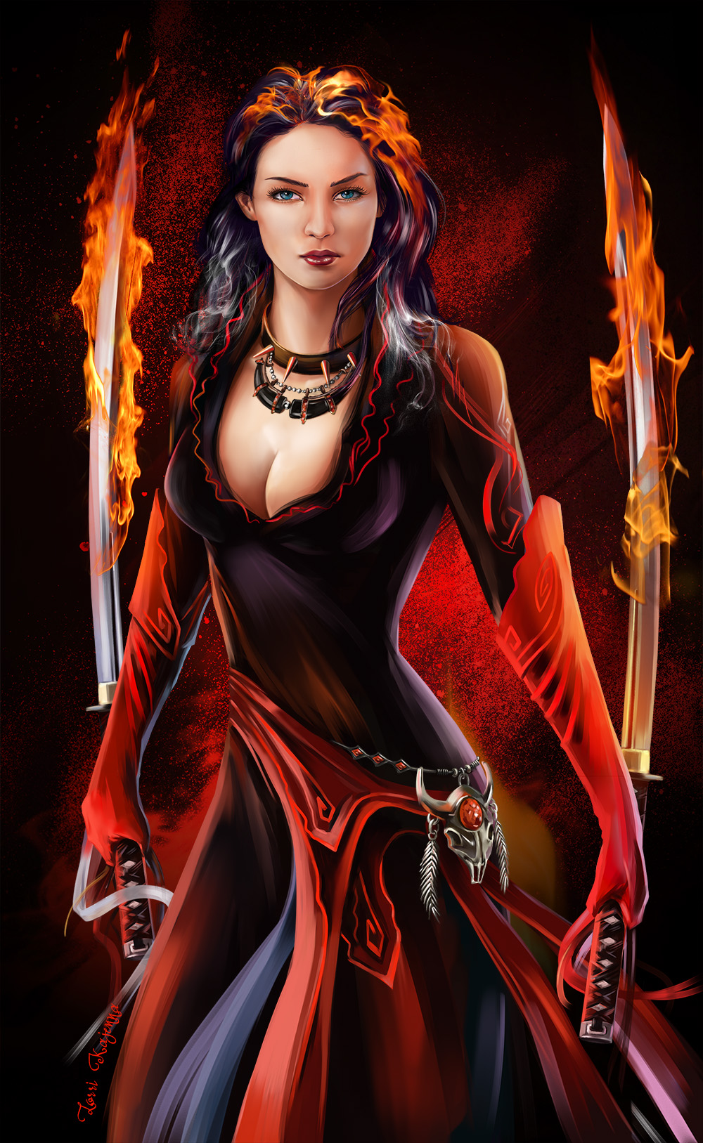Fiery warrior by Kajenna