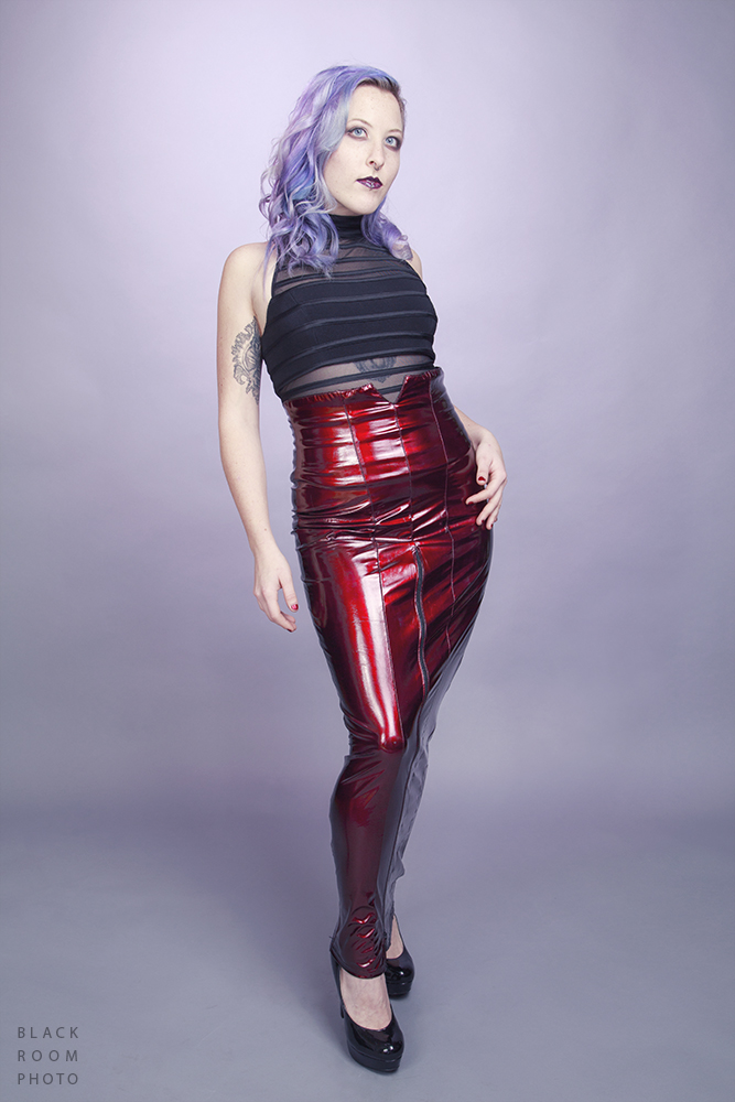 Red Satin and Black Lace Skirt by AmbersDesign on 
