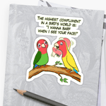 Lovebird parrot and bird way telling i love you sticker