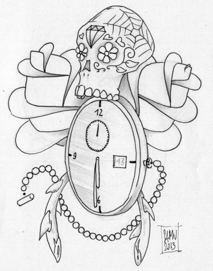 clock tattoo 2 by the-dirrrty-midget on DeviantArt