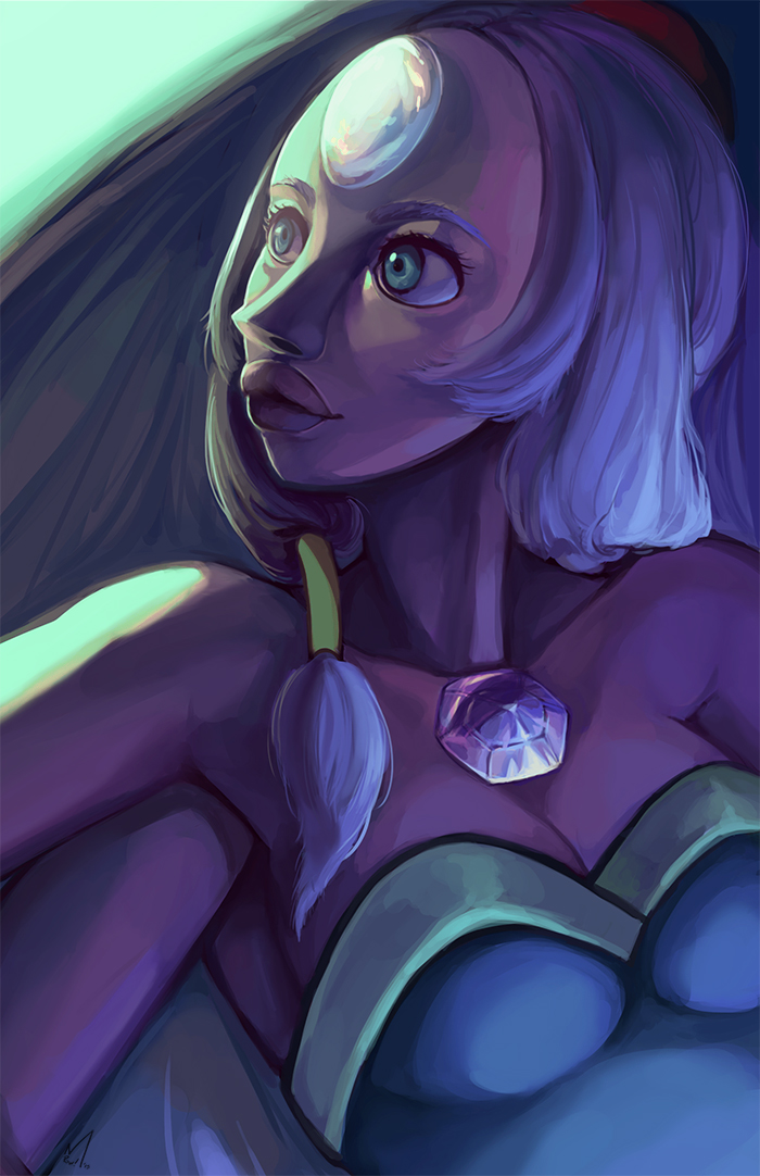 Opal from Steven Universe.  Watch me paint her here:  youtu.be/C6NLQv4T_6w