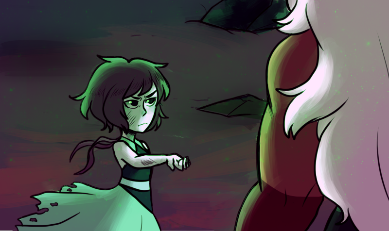 This is one is a redraw from that scene, man i loved it When Jasper and Lapis formed Malachite i was like ''OOOHHHHHHH'' i didnt upload it cause i forgot....it   tumblr post:  peanutbulle...