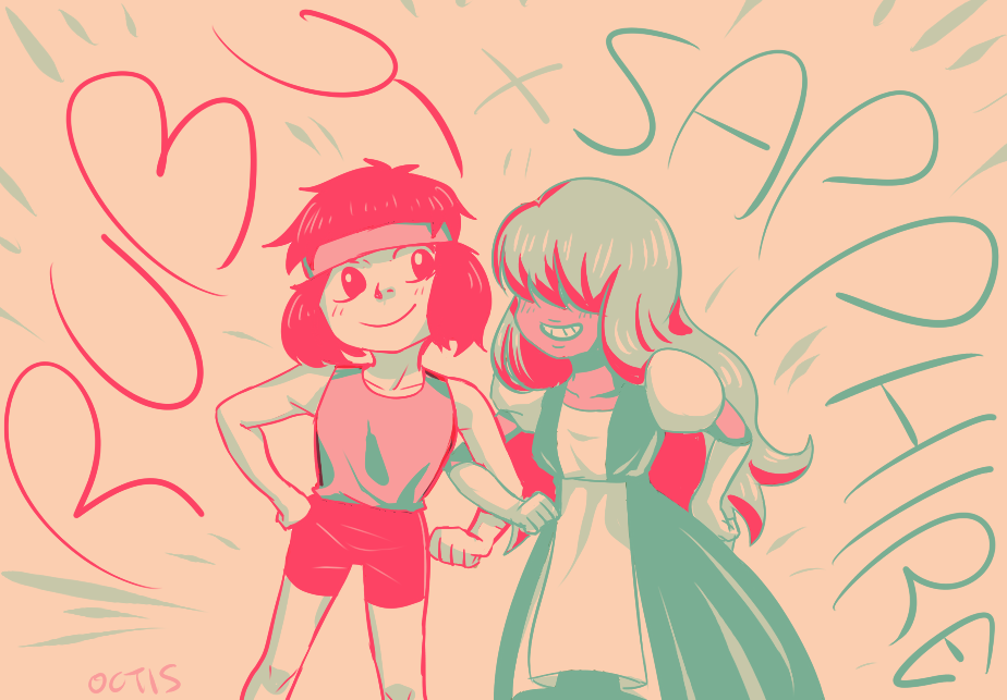 Ruby x Sapphire from Steven Universe! fav.me/d7mgv9t<-used this pallet challenge's #14!
