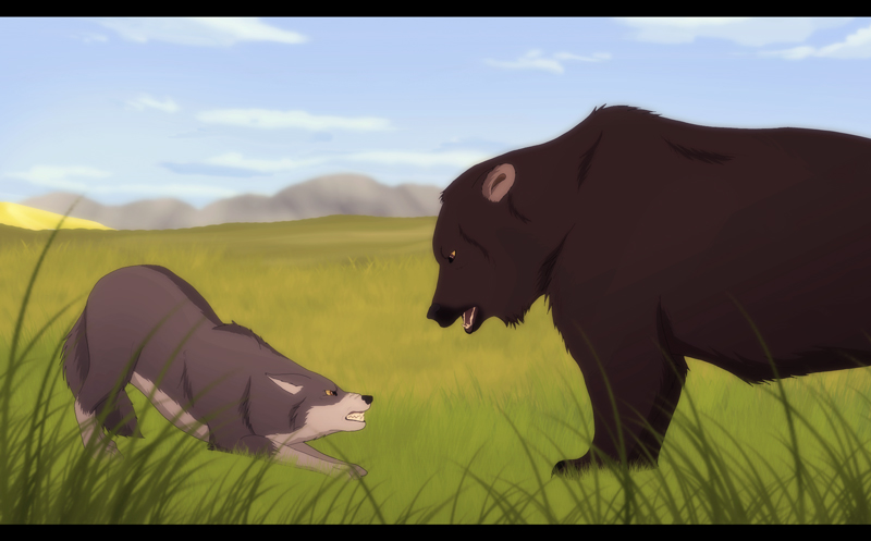 .: Bear vs. Wolf :. by DevaPein on DeviantArt