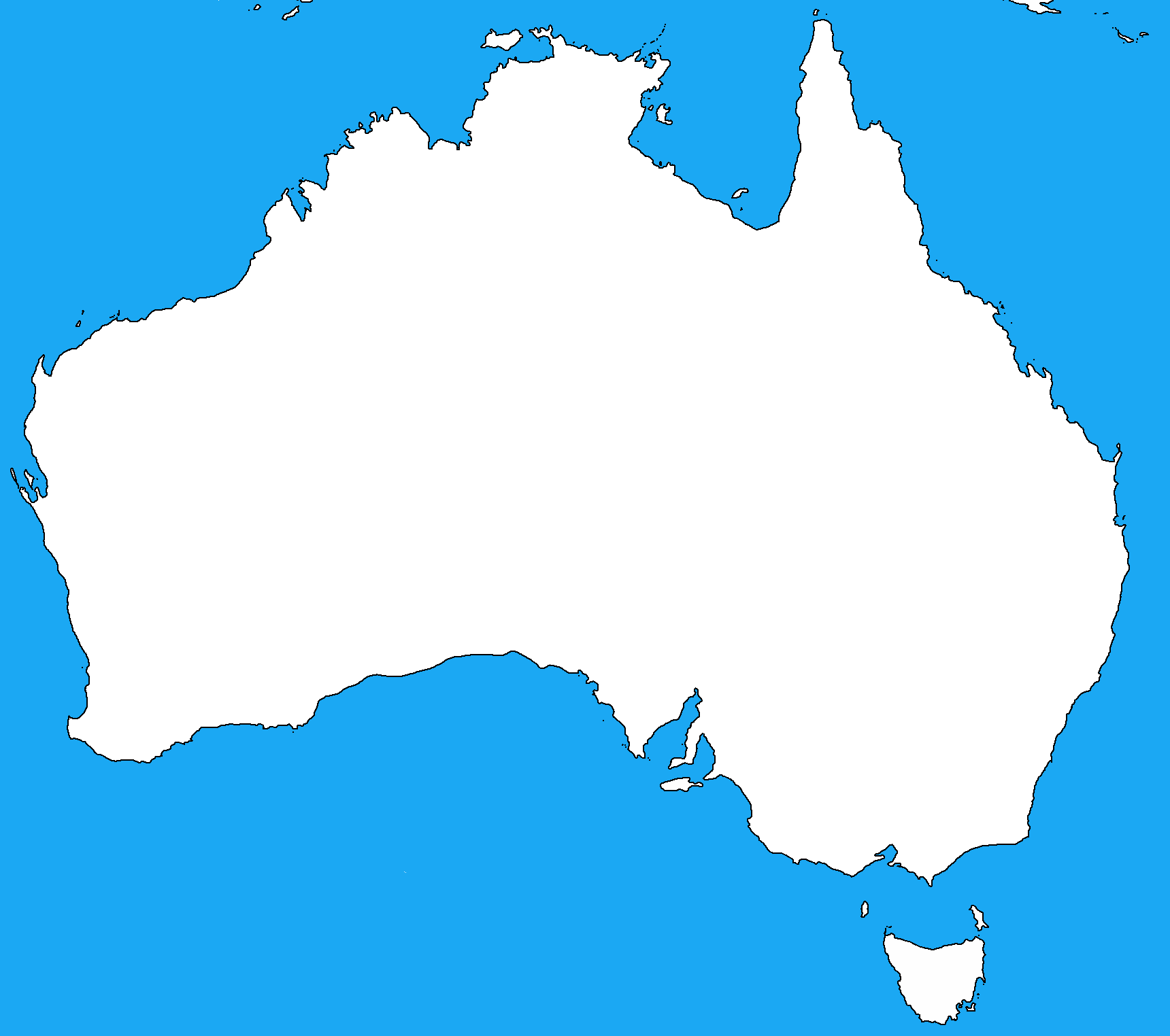 Blank Australia Map Printable