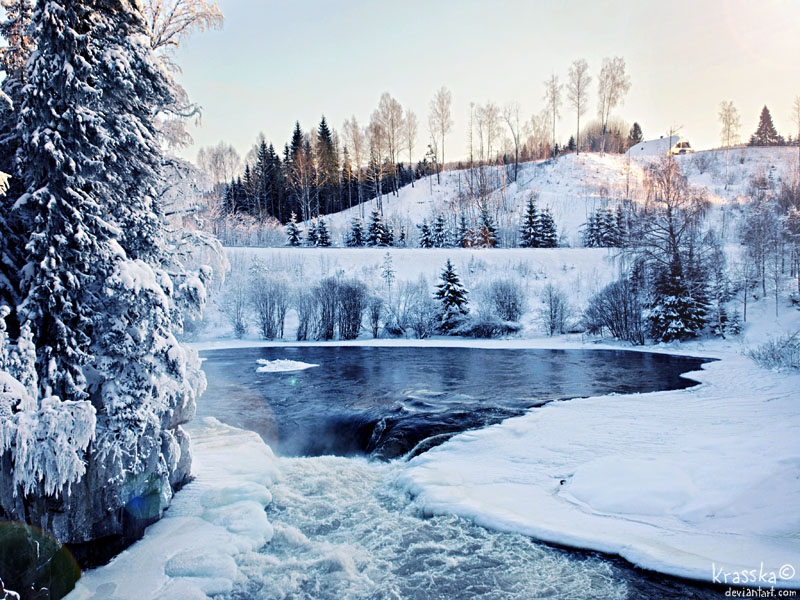 Роскошные пейзажи Норвегии - Страница 35 Sunny_winter__by_krasska-d4e8rdz