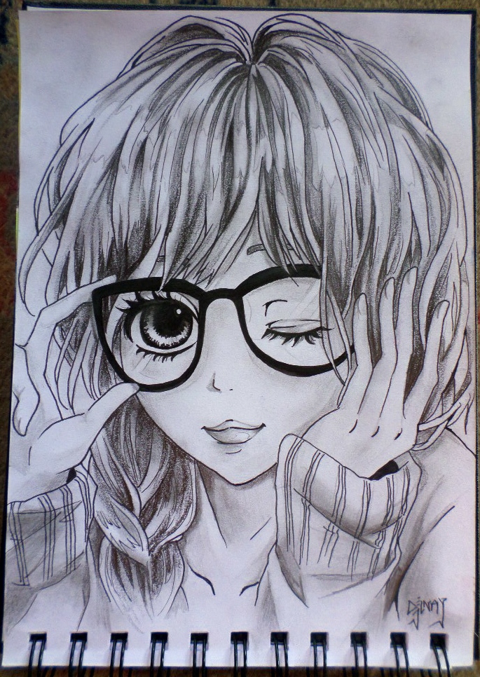 Kawaii anime girl -pencil cover- by Djinay on DeviantArt