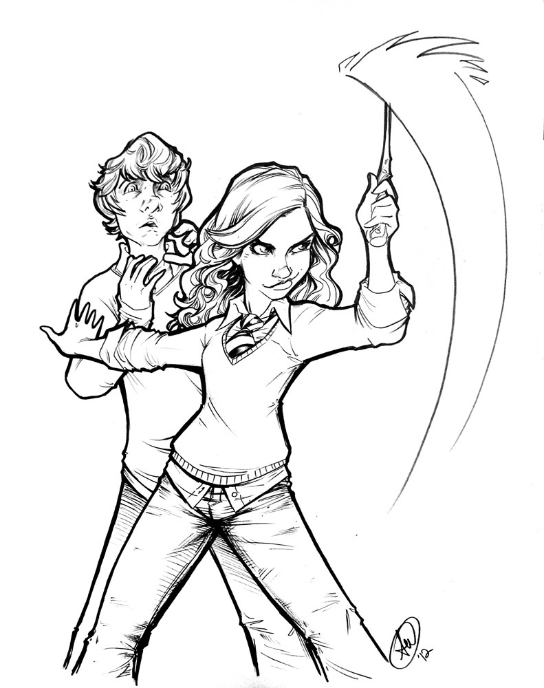 Hermione and Ron by AdamWithers on DeviantArt