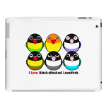 Cute Black-masked lovebirds cartoon iPad case