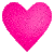 Glitter Heart Hot Pink [F2U]