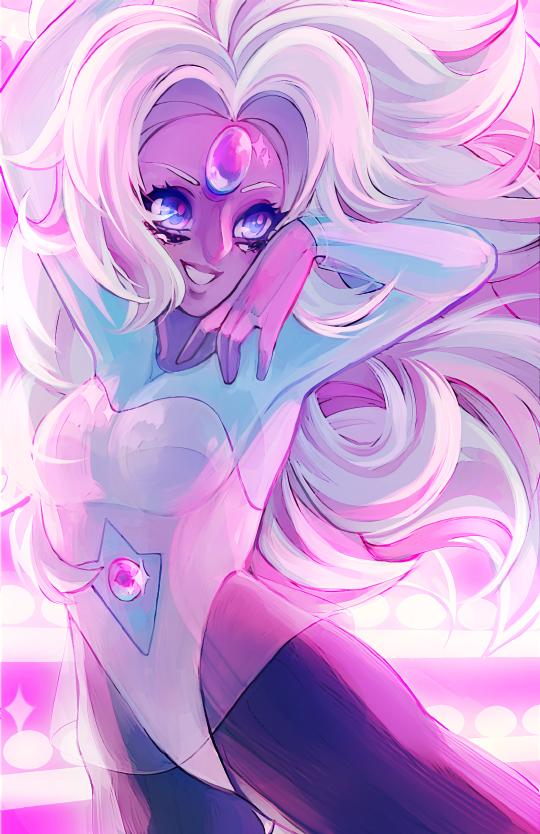 Some Steven Universe fanart~! I wanted to draw Rainbow Quartz because she's such a pretty fusion ;o; the whole show's palette colors are gorgeous