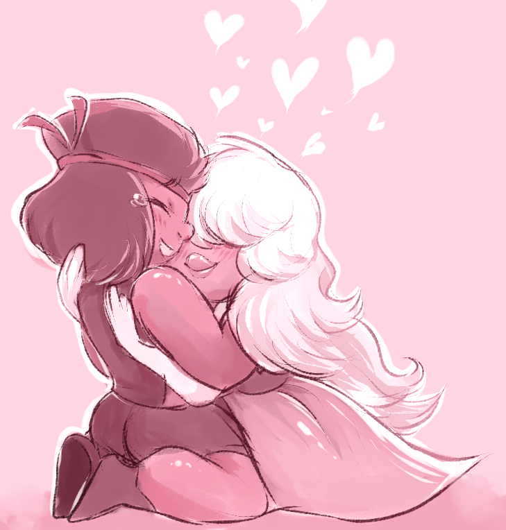 I did some art of Ruby and Sapphire from Steven universe <3 To celebrate marrige equality in the US! Even though I don't live there im soo happy ;;_;;