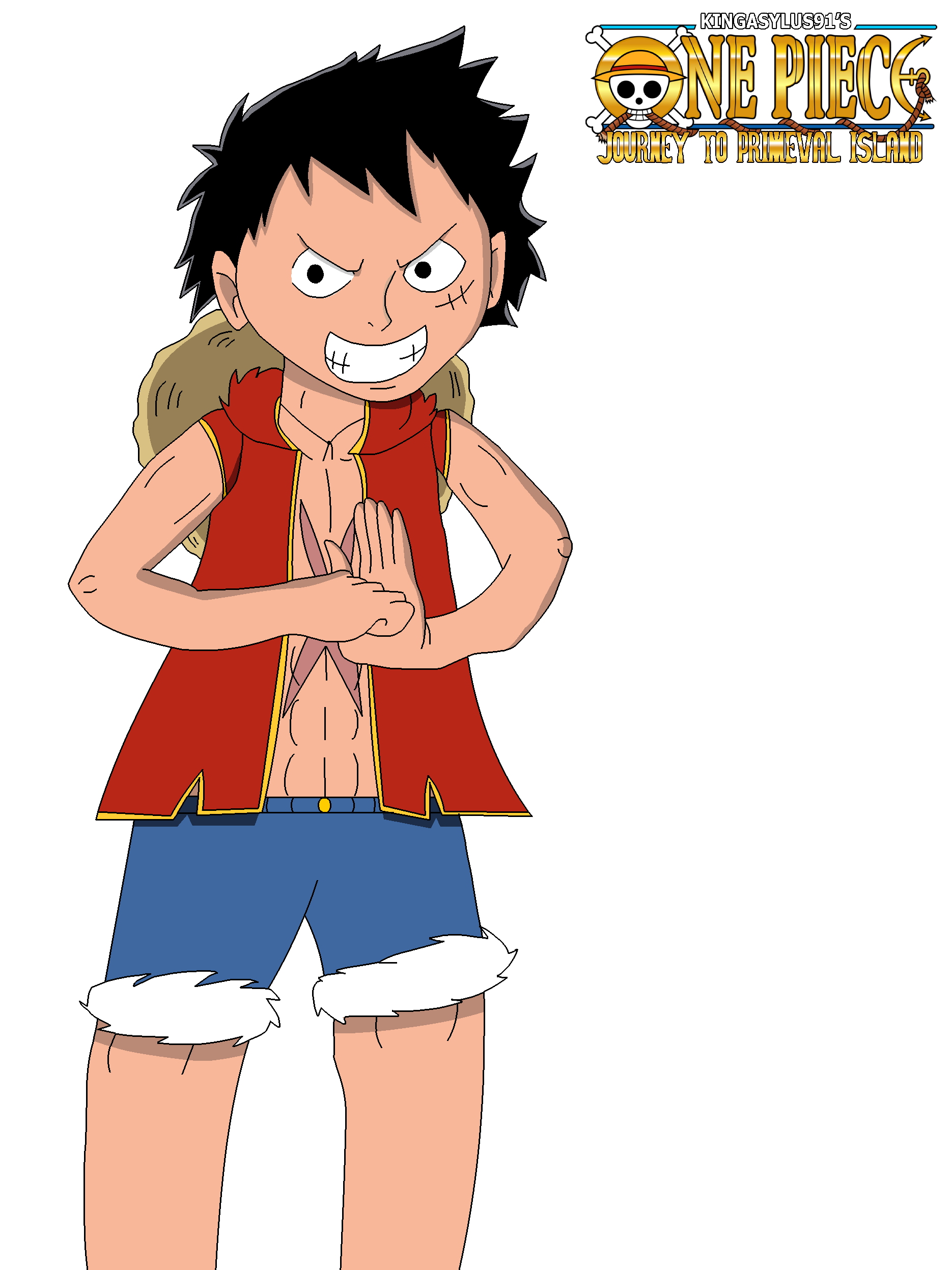 Luffy's Outfit (Journey to Primeval Island) by AsylusGoji91 on DeviantArt
