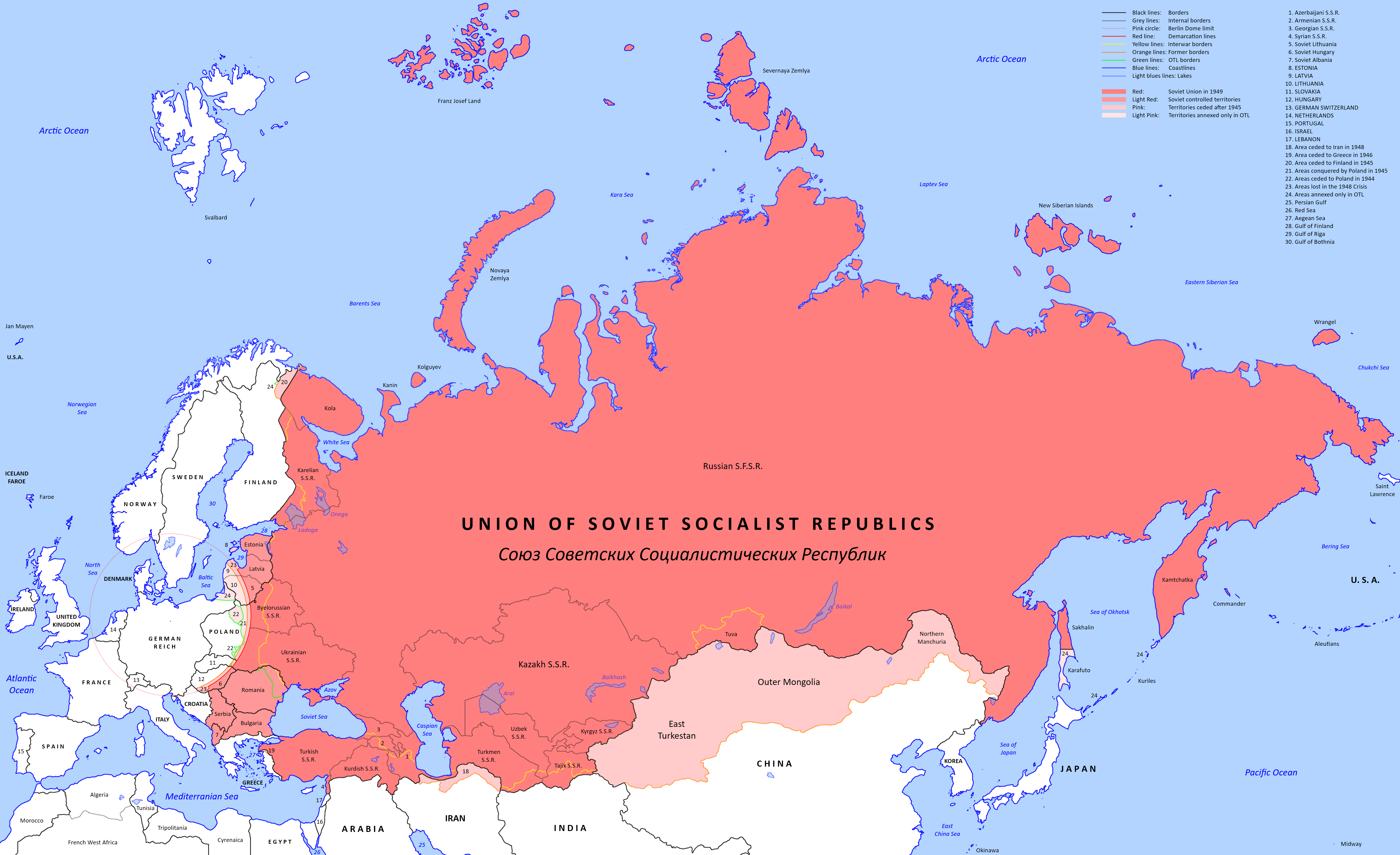 Soviet Union Map 1945