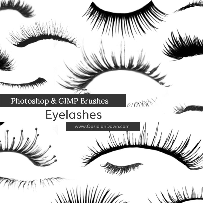 Eyelashes Photoshop and GIMP Brushes by redheadstock