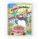 Black masked lovebird happy birthday parrot Spiral Notebook