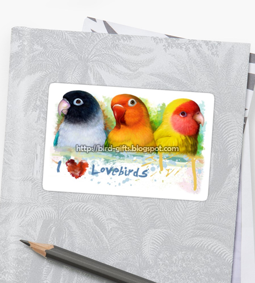 Black Masked Fischer Lutino Peach Faced Lovebird Realistic Painting Sticker