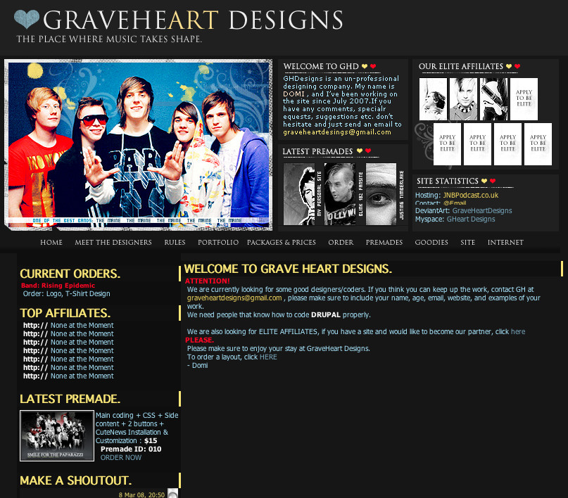 New GraveHeart Designs Layout by GraveHeartDesigns on DeviantArt