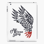 African Grey Parrot Tribal Tattoo iPad Case